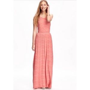 Coral racer back maxi dress